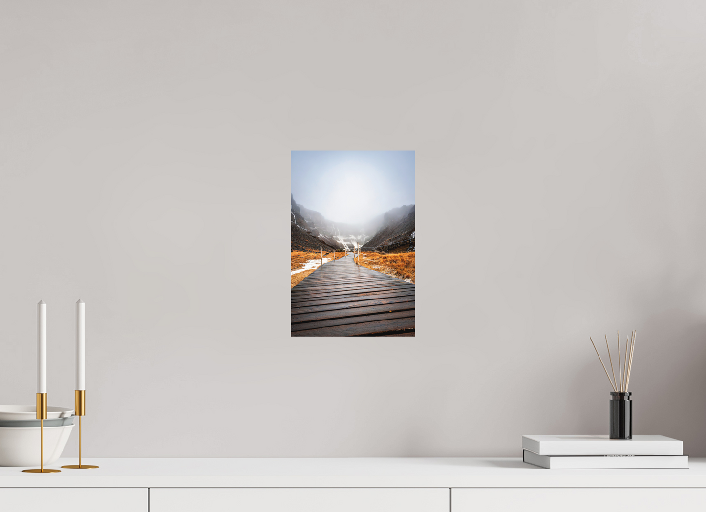 20 x 30 cm, Hahnemühle Photo Rag Bright White Hengifoss – Weg in den Nebel