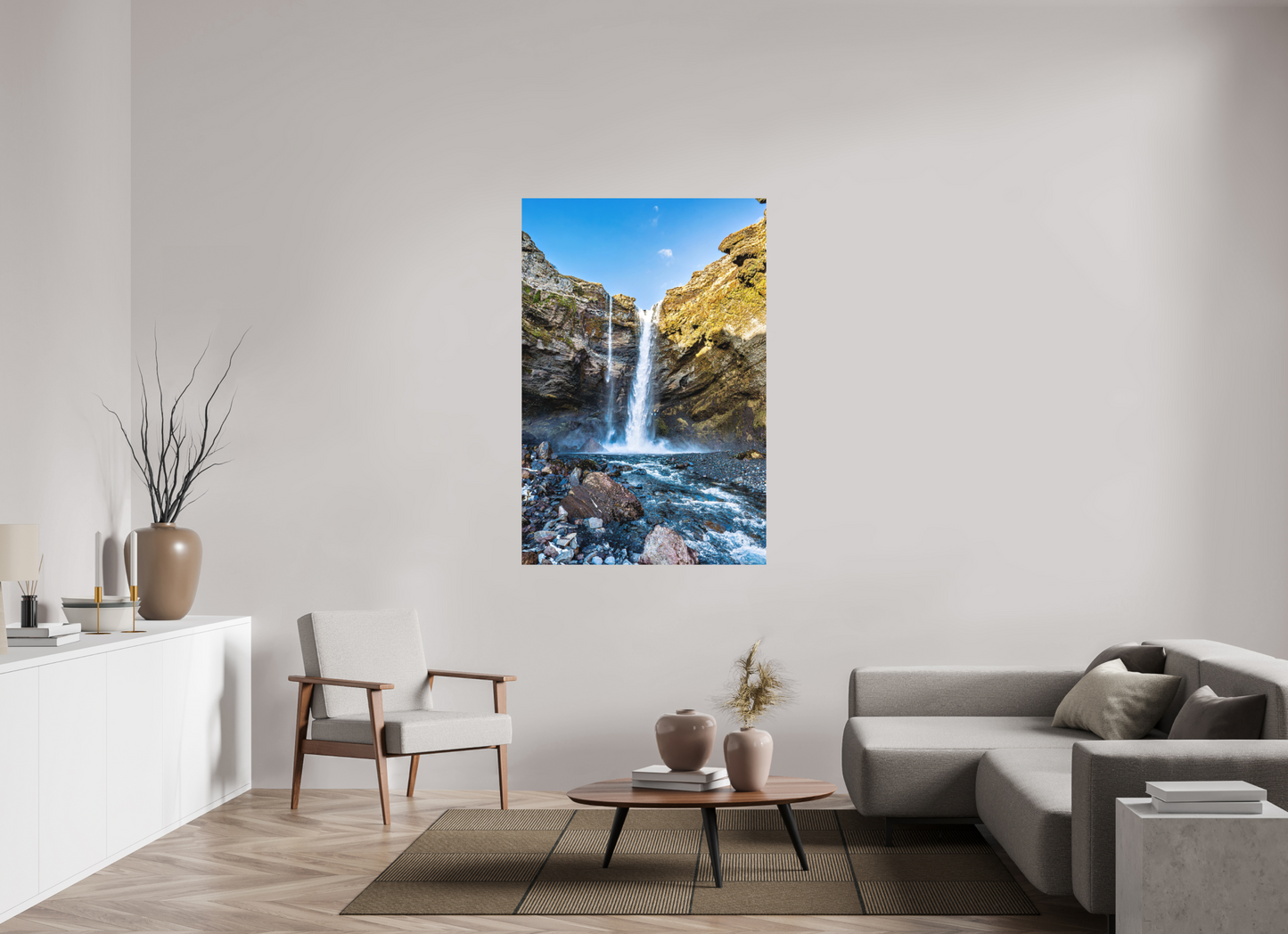 100 x 150 cm, Hahnemühle Photo Rag Bright White Wasserfall in Island
