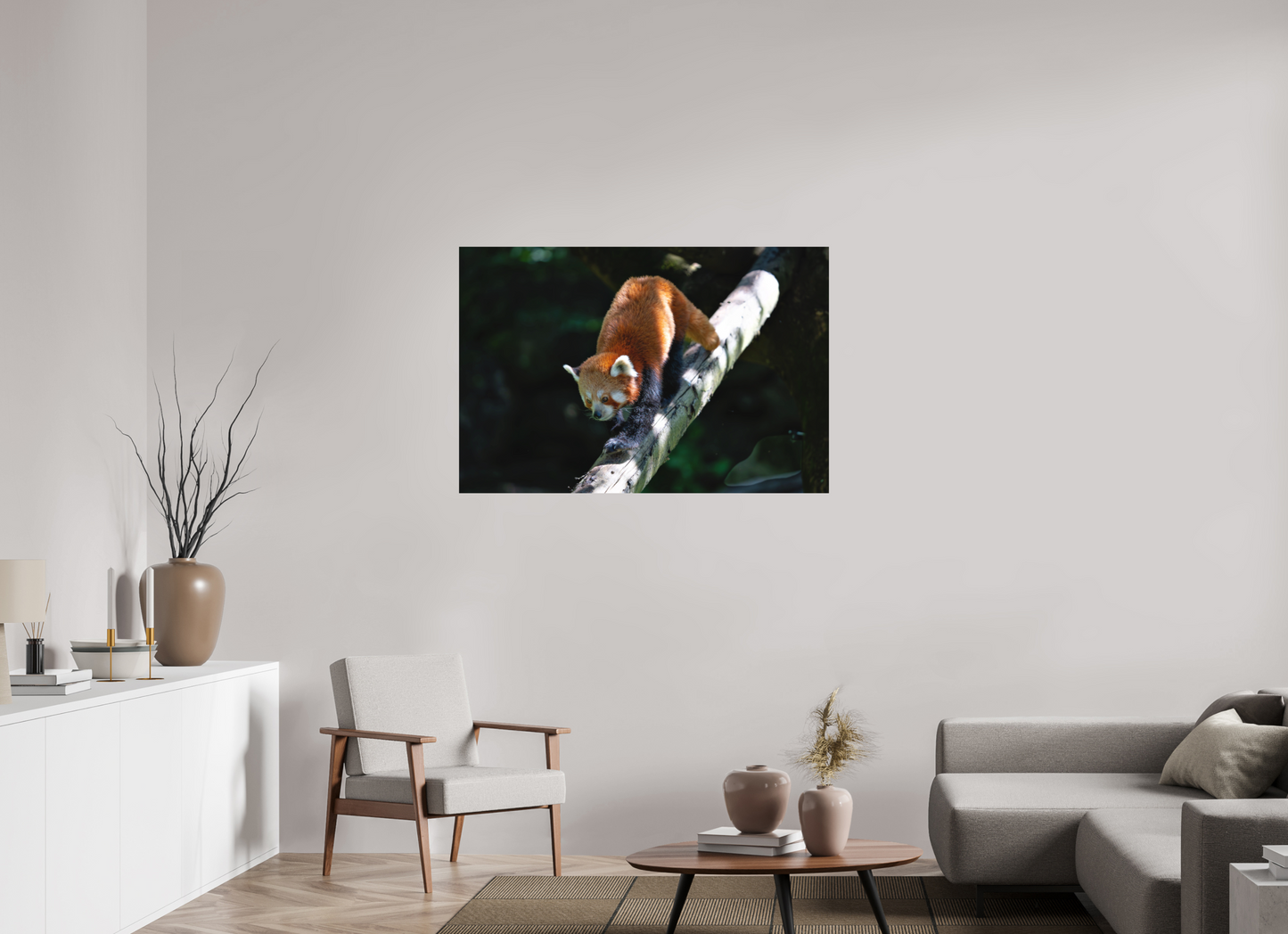 120 x 80 cm, Hahnemühle Photo Rag Bright White Roter Panda im Sonnenfleck