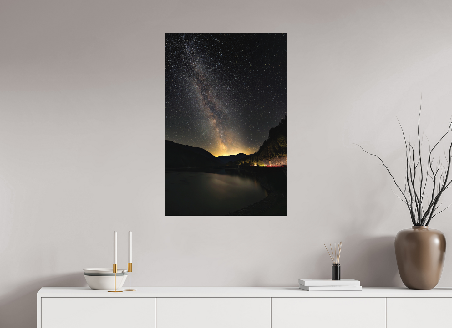 60 x 90 cm, Hahnemühle Photo Rag Bright White Milchstraße über dem Sylvensteinspeicher