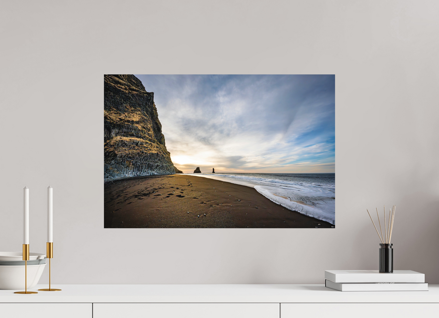 60 x 40 cm, Hahnemühle Photo Rag Bright White Reynisfjara – Golden Hour