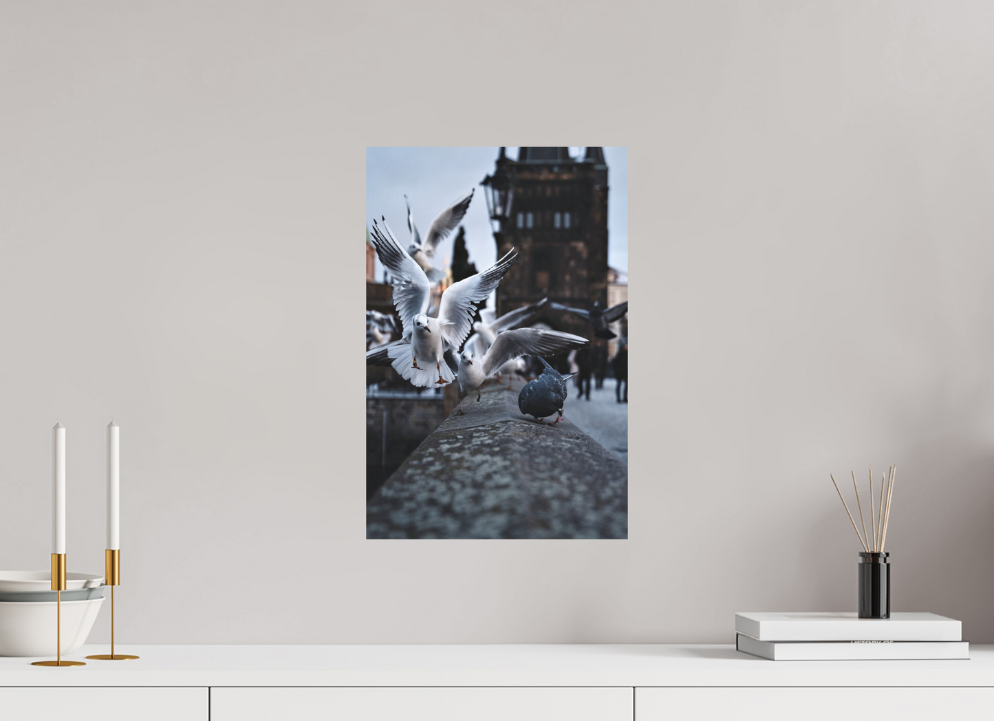 30 x 45 cm, Hahnemühle Photo Rag Bright White Flügelschlag über der Karlsbrücke