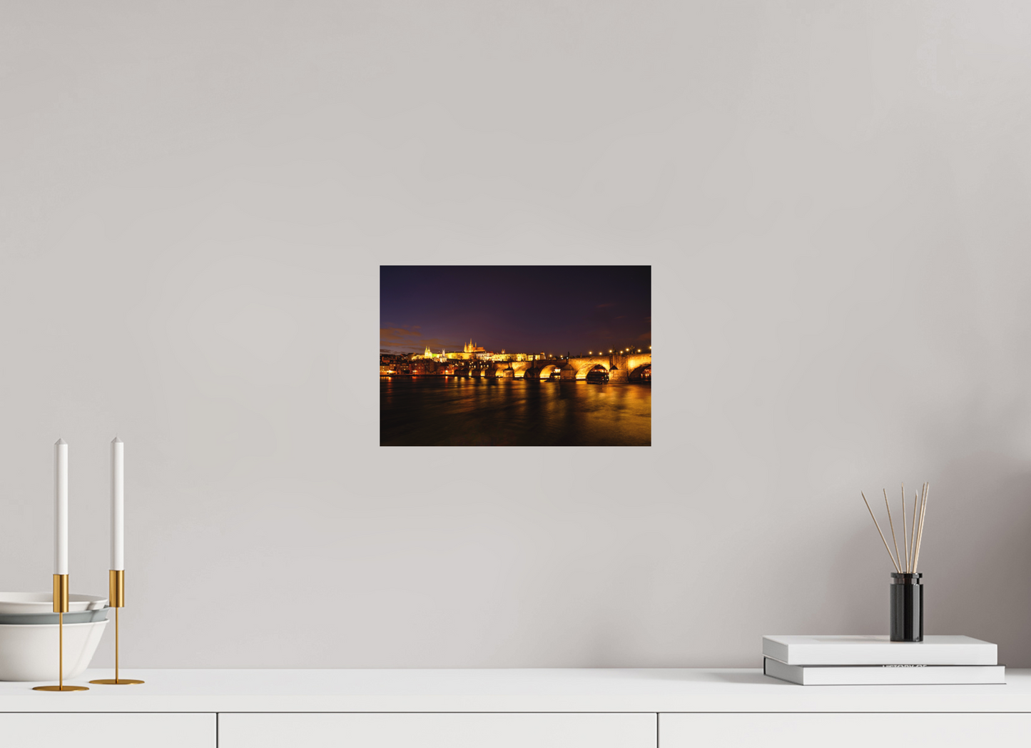 30 x 20 cm, Hahnemühle Photo Rag Bright White Karlsbrücke bei Nacht