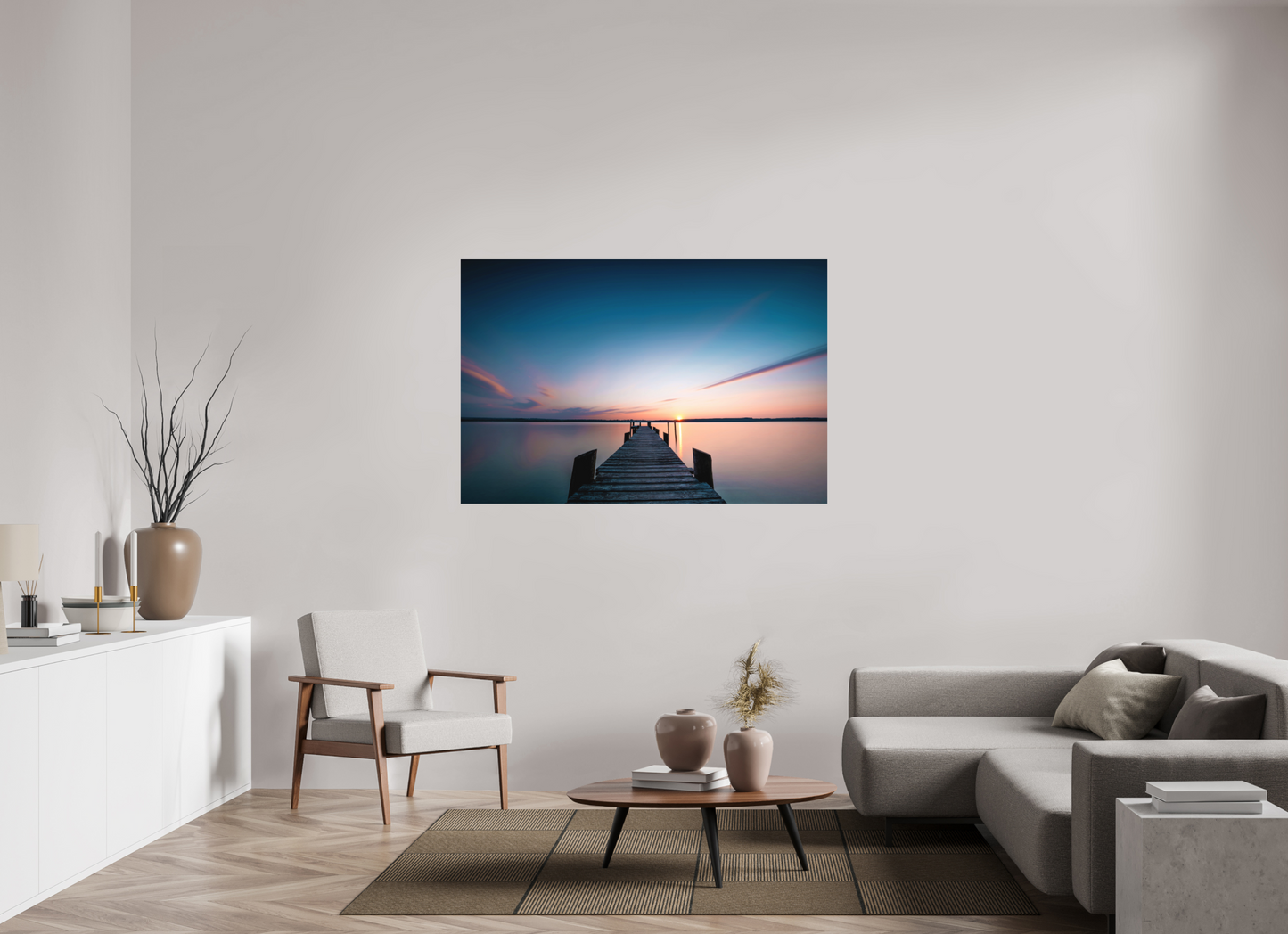 150 x 100 cm, Hahnemühle Photo Rag Bright White Sonnenuntergang am Ammersee