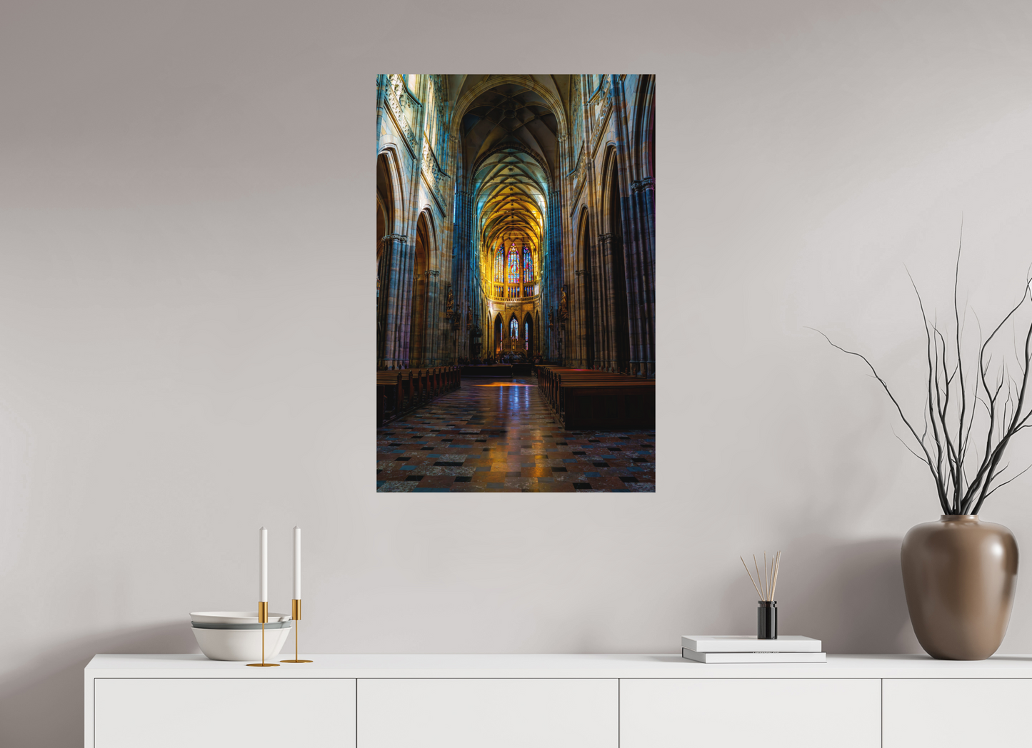 60 x 90 cm, Hahnemühle Photo Rag Bright White Licht im Prager Dom