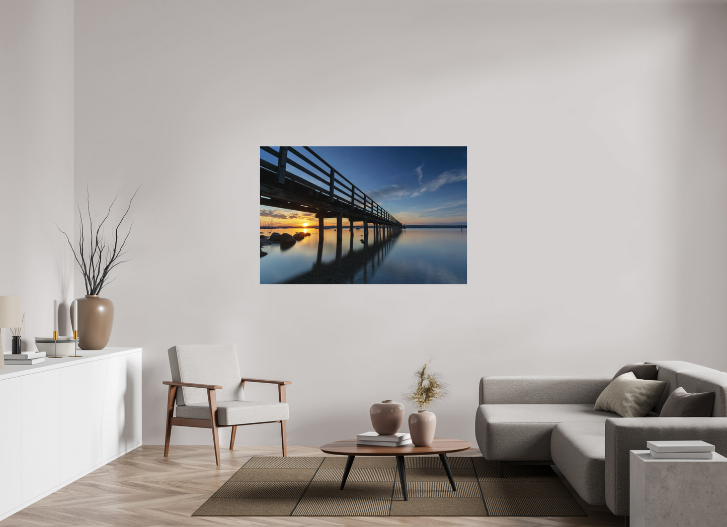 150 x 100 cm, Hahnemühle Photo Rag Bright White Sonnenaufgang am Ammersee
