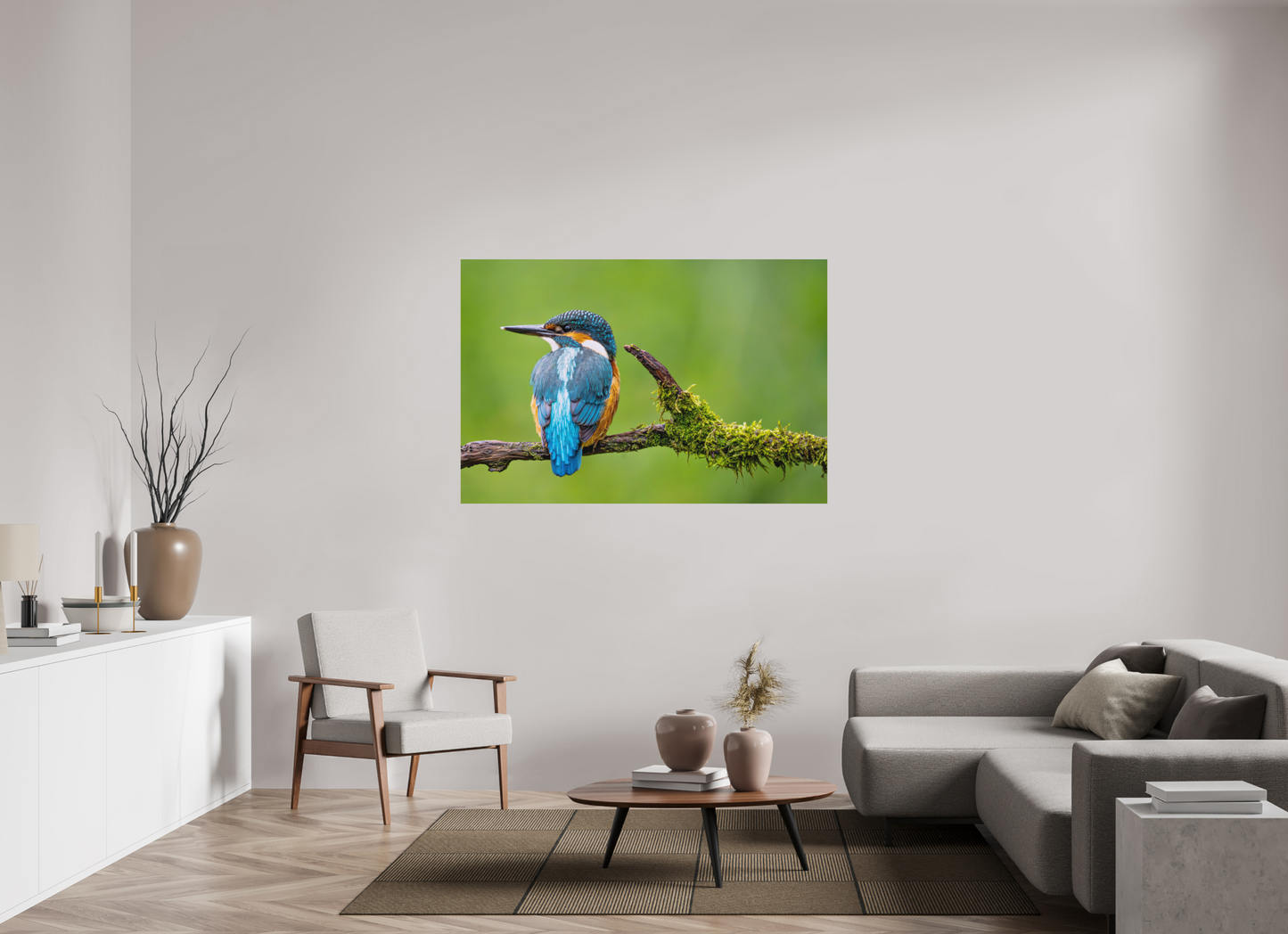 150 x 100 cm, Hahnemühle Photo Rag Bright White Eisvogel in Symmetrie