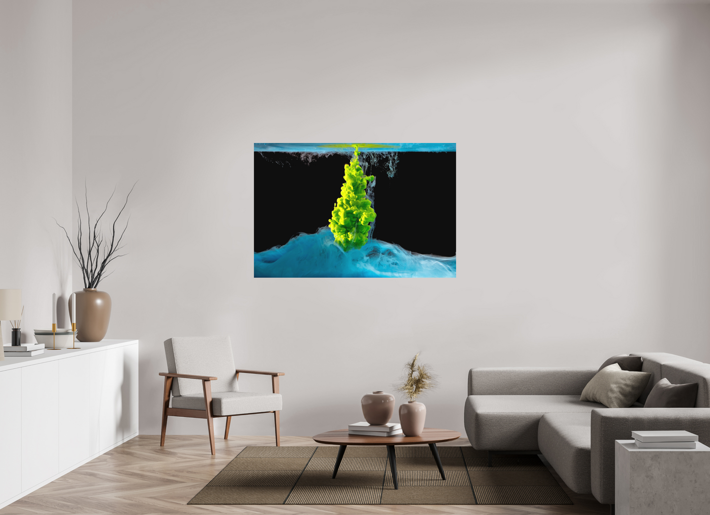 150 x 100 cm, Hahnemühle Photo Rag Bright White Acrylblau