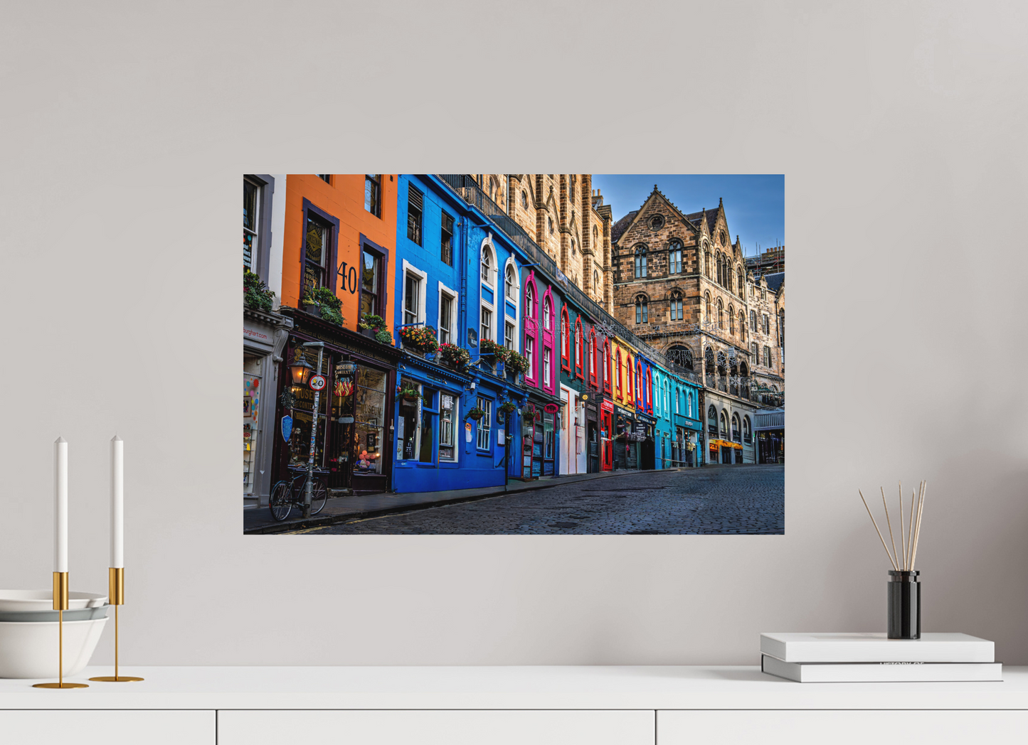 60 x 40 cm, Hahnemühle Photo Rag Bright White Victoria Street – Edinburghs Farbenpracht
