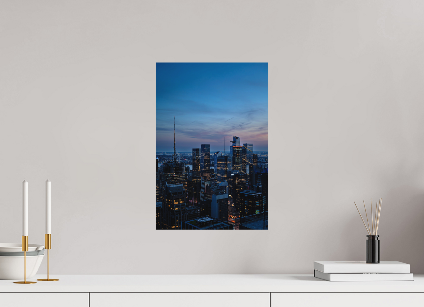 30 x 45 cm, Hahnemühle Photo Rag Bright White New York Skyline bei Dämmerung