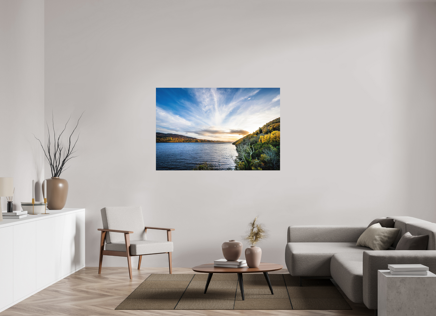 150 x 100 cm, Hahnemühle Photo Rag Bright White Loch Ness – Golden Light
