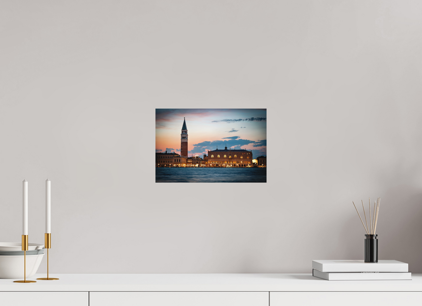 30 x 20 cm, Hahnemühle Photo Rag Bright White Venedig bei Nacht – Piazza San Marco