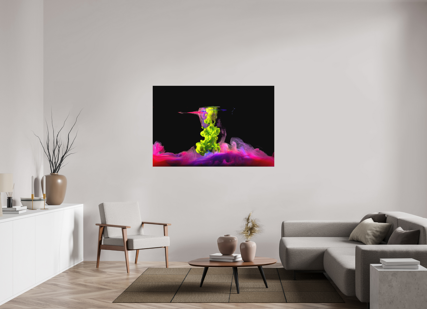 150 x 100 cm, Hahnemühle Photo Rag Bright White Acrylfarben Explosion