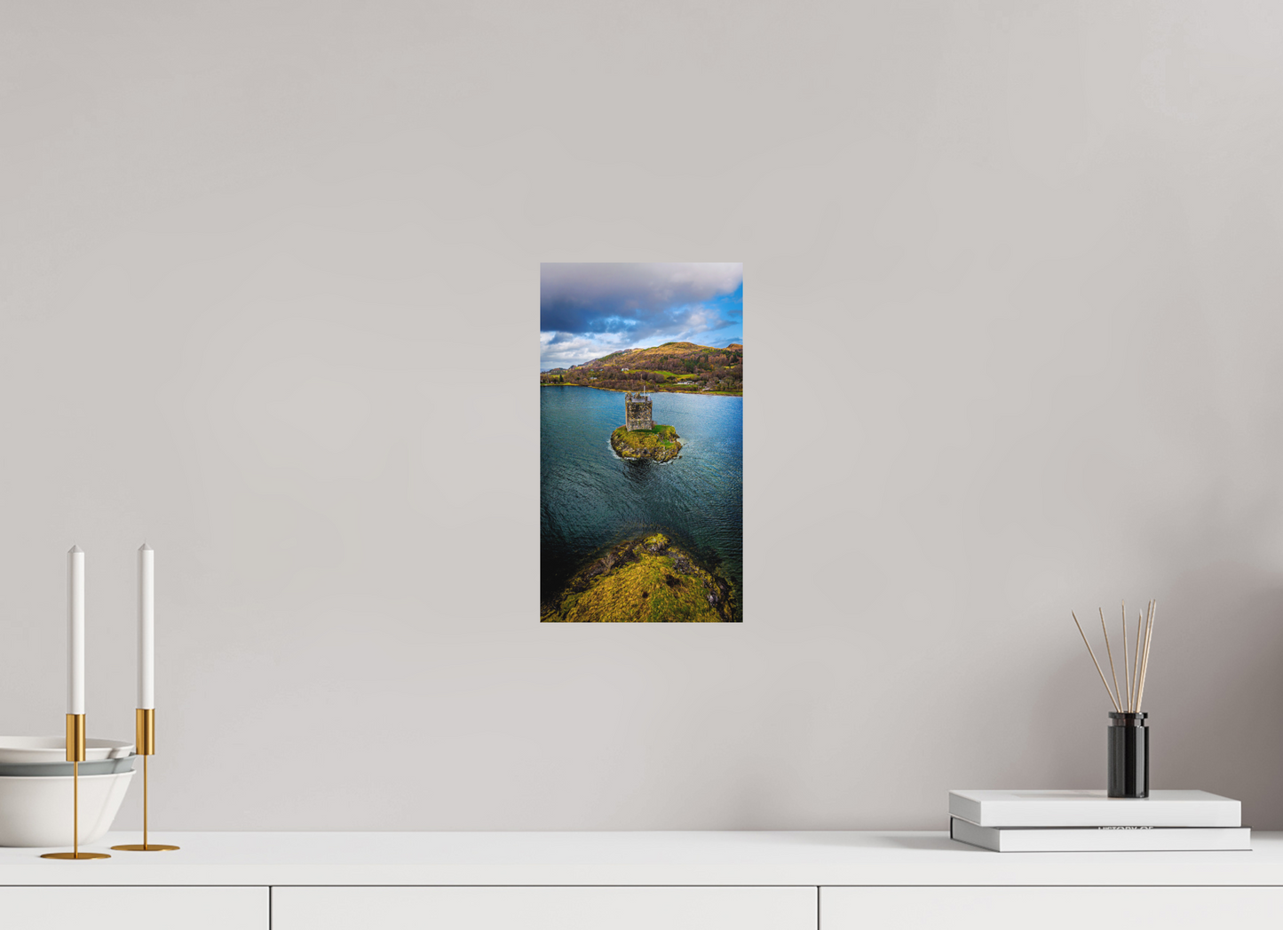 18 x 32 cm, Hahnemühle Photo Rag Bright White Castle Stalker – Einsamkeit im Loch Laich