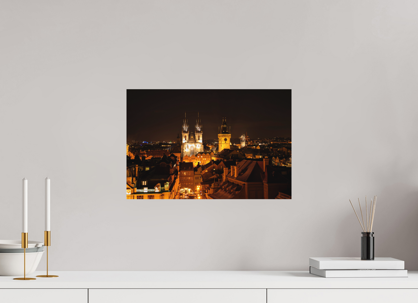 45 x 30 cm, Hahnemühle Photo Rag Bright White Prager Altstadt bei Nacht