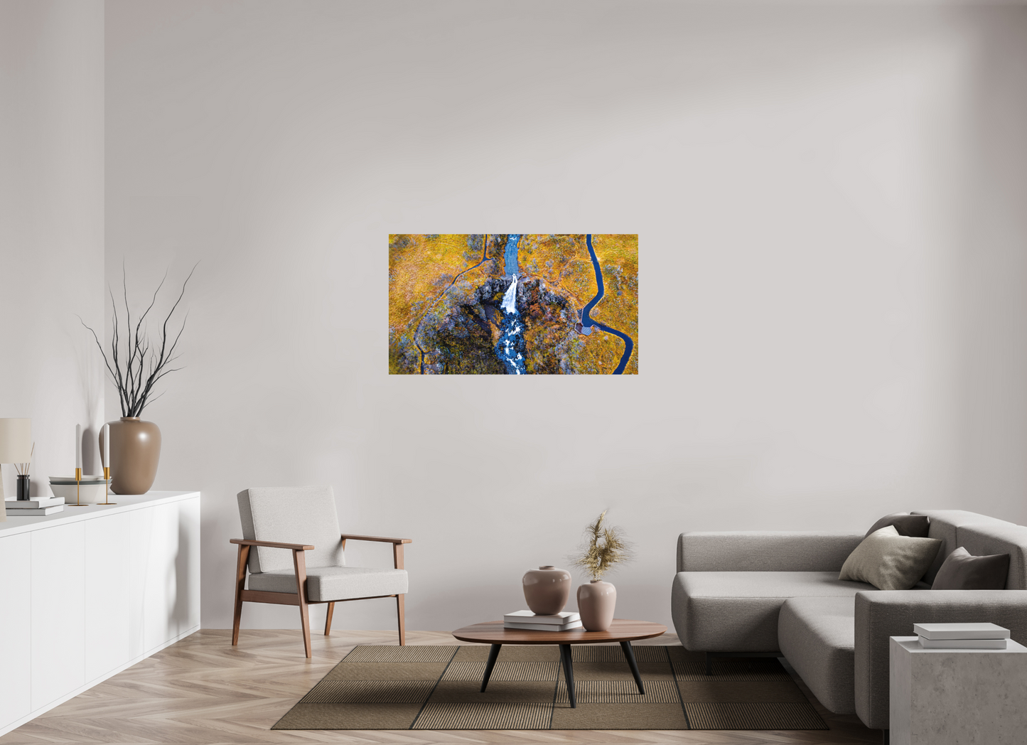 128 x 72 cm, Hahnemühle Photo Rag Bright White Hundafoss – Herbstfarben aus der Luft