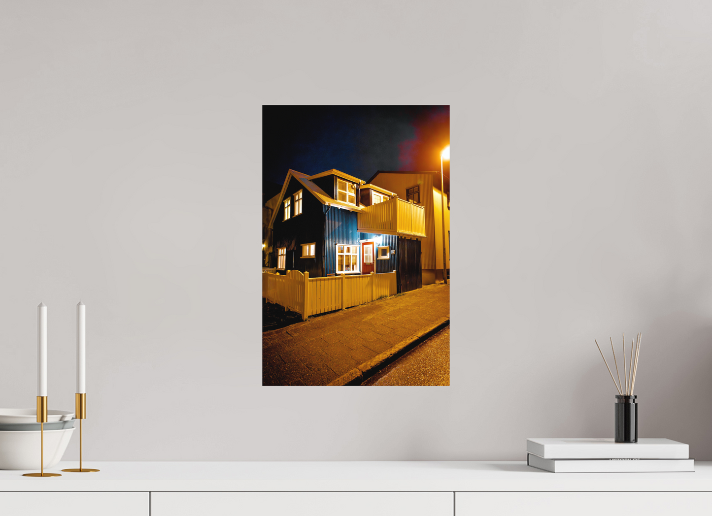 30 x 45 cm, Hahnemühle Photo Rag Bright White Reykjavíks Häuser