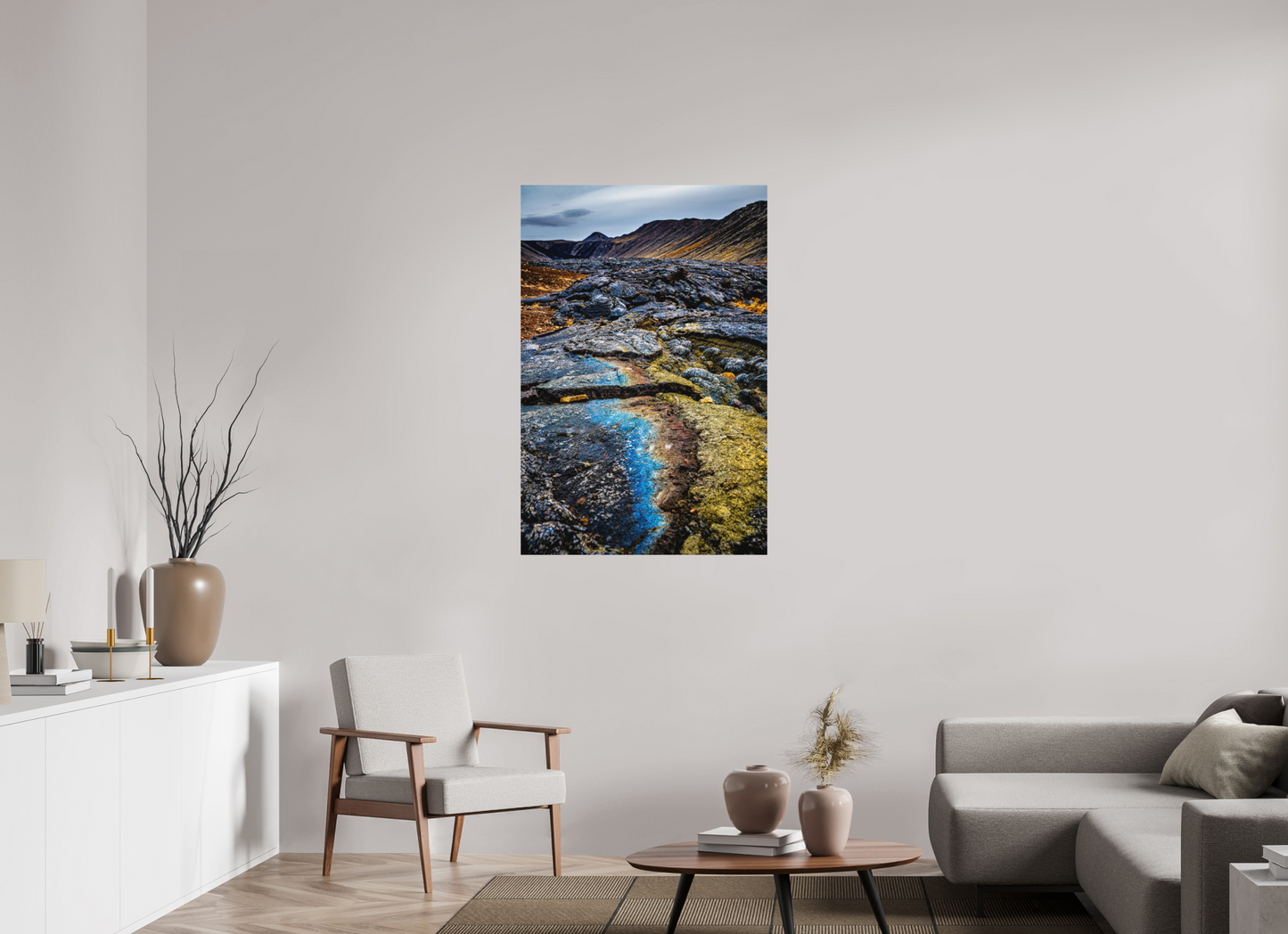 80 x 120 cm, Hahnemühle Photo Rag Bright White Farbspuren im jungen Lavastrom
