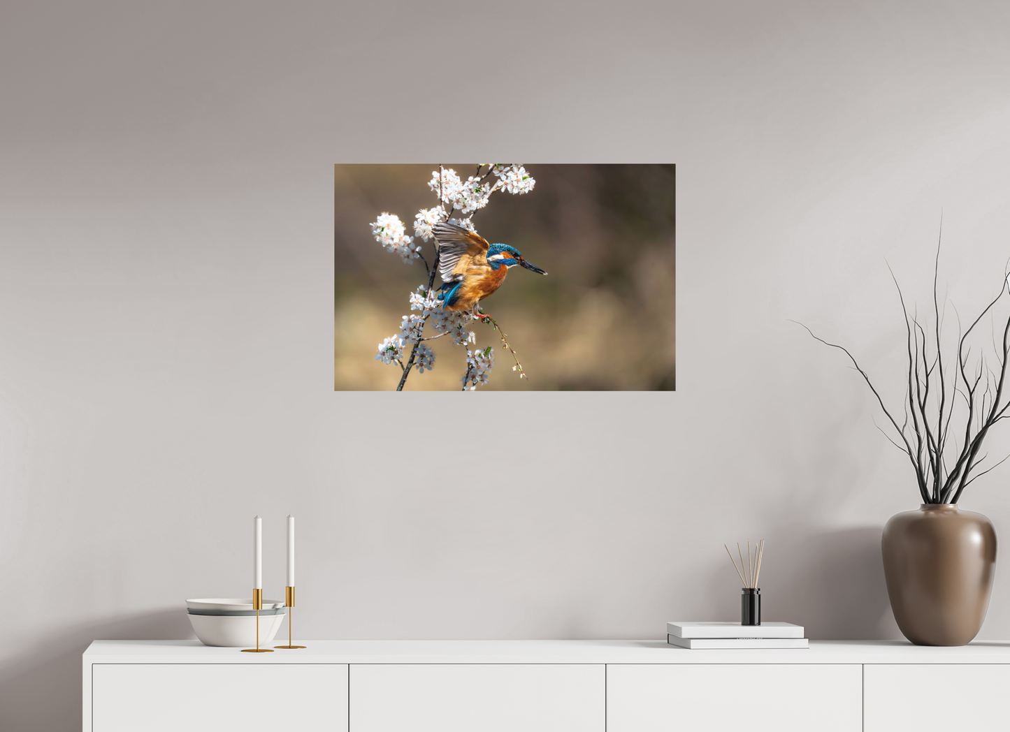 75 x 50 cm, Hahnemühle Photo Rag Bright White Frühlingsflug des Eisvogels