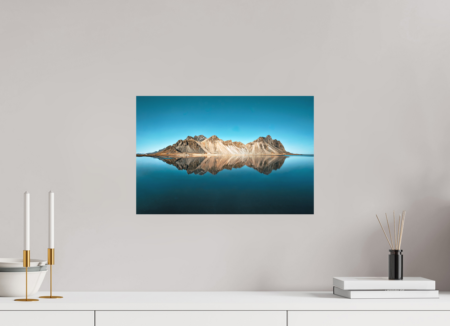 45 x 30 cm, Hahnemühle Photo Rag Bright White Vestrahorn Spiegelung