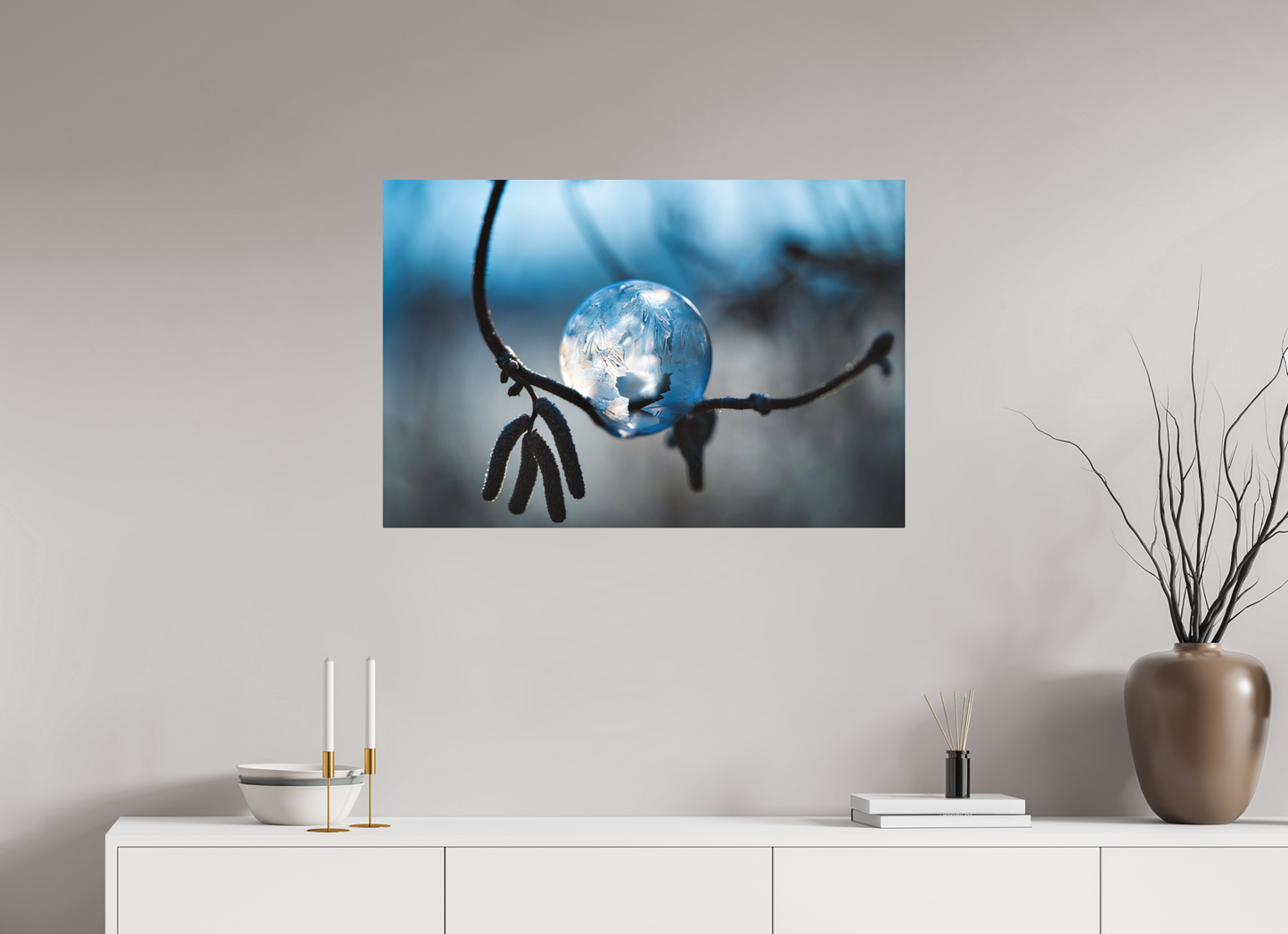 90 x 60 cm, Hahnemühle Photo Rag Bright White Gefrorene Winterblase