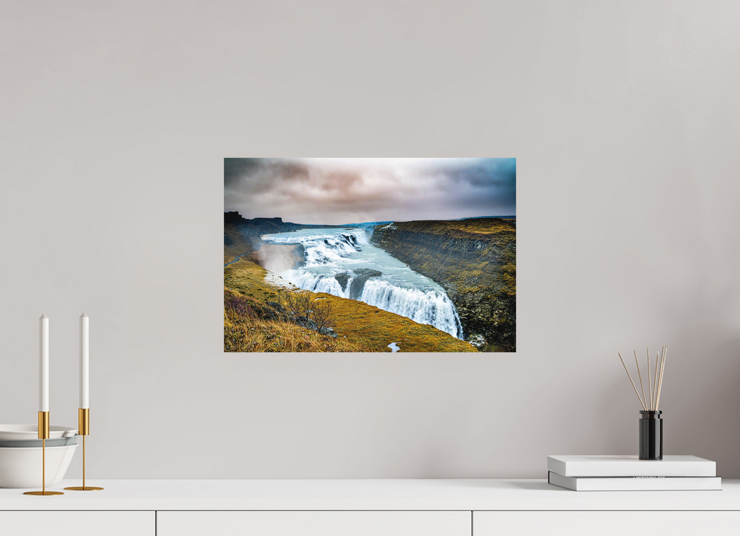 45 x 30 cm, Hahnemühle Photo Rag Bright White Gullfoss – Kraft der zwei Stufen