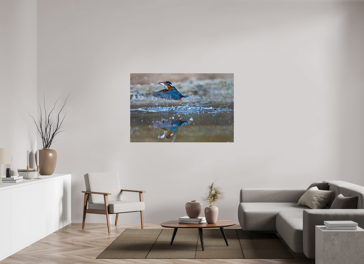 150 x 100 cm, Hahnemühle Photo Rag Bright White Jagdspiegelung des Eisvogels
