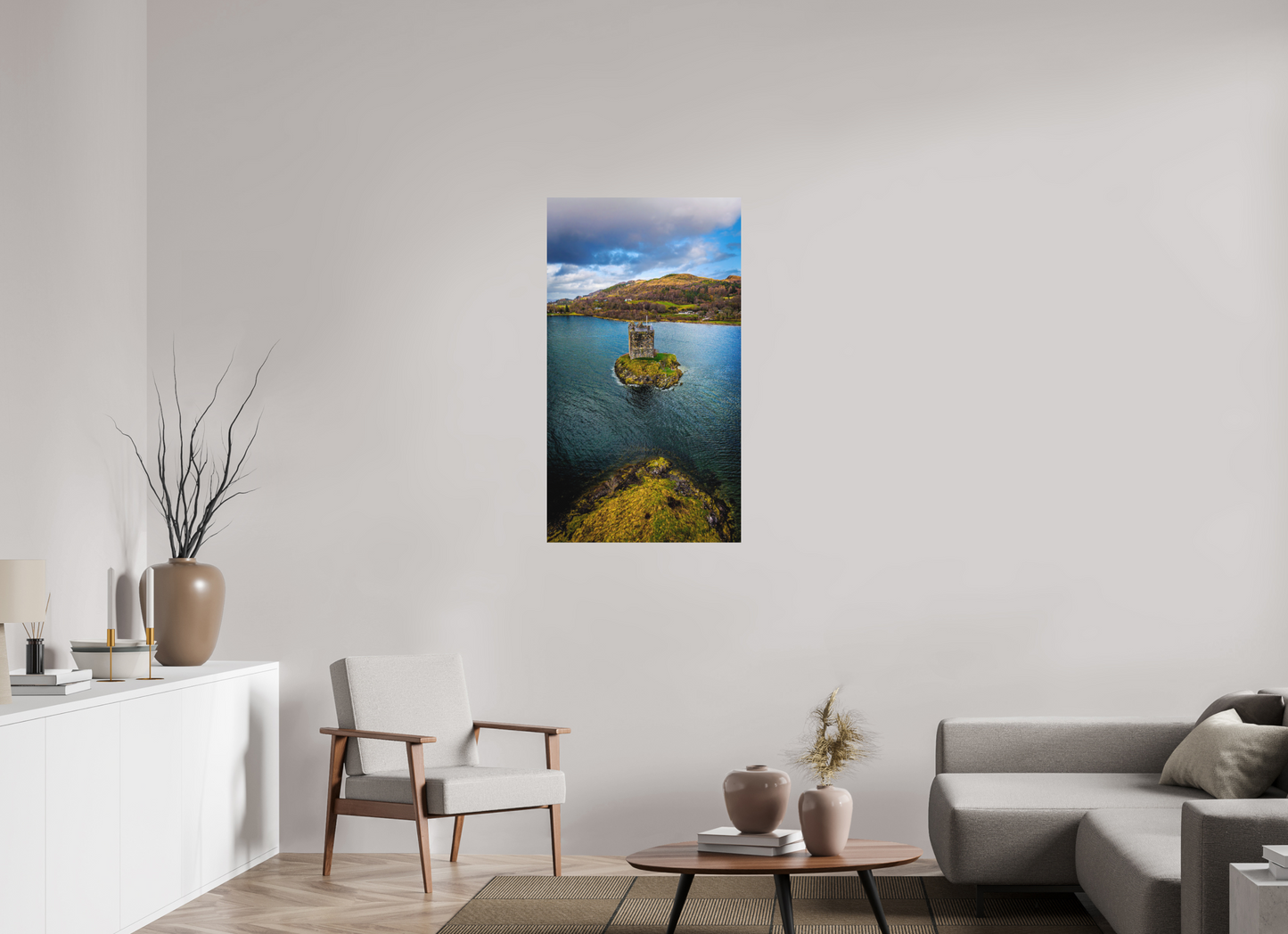 63 x 112 cm, Hahnemühle Photo Rag Bright White Castle Stalker – Einsamkeit im Loch Laich