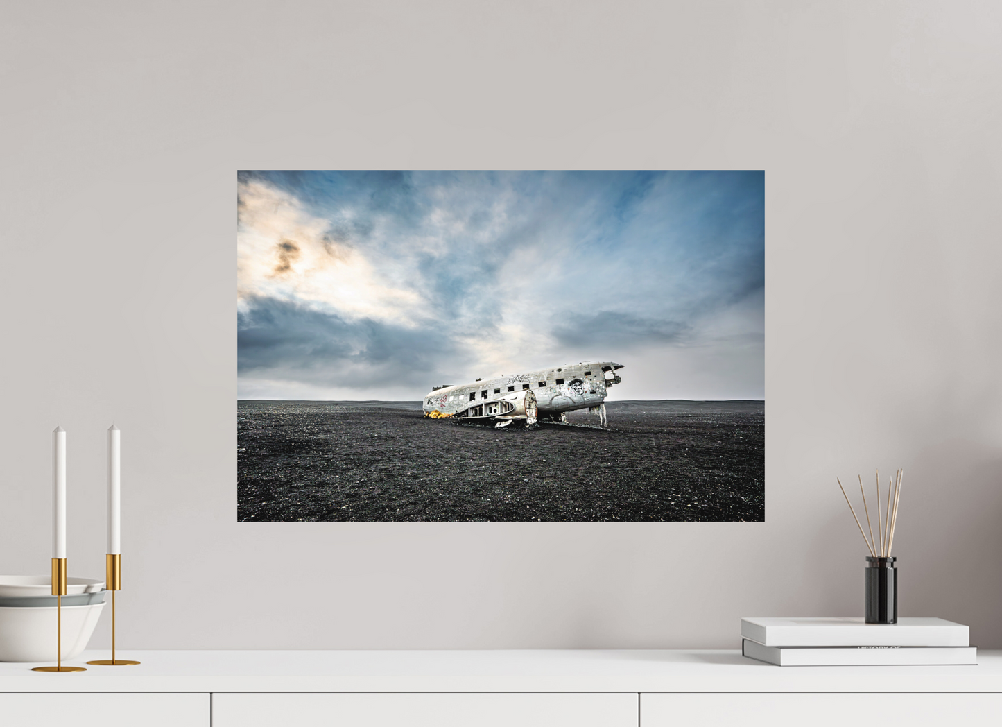 60 x 40 cm, Hahnemühle Photo Rag Bright White DC-3 Wrack am Sólheimasandur