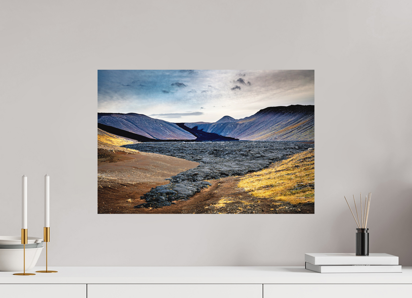 60 x 40 cm, Hahnemühle Photo Rag Bright White Lavastrom im Tal