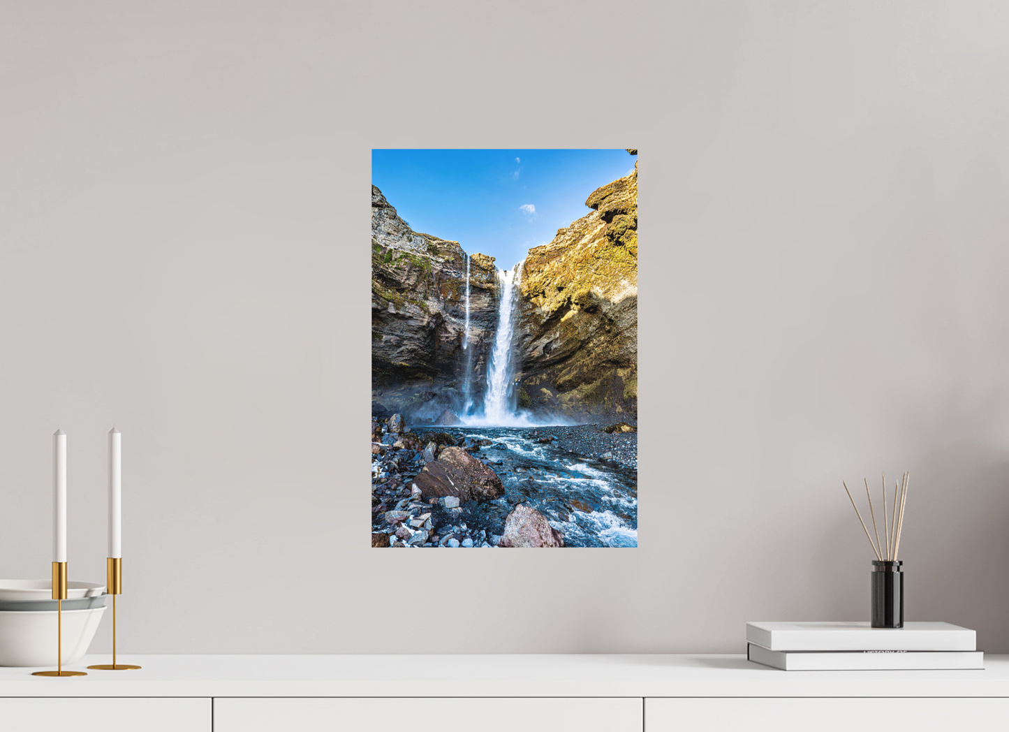30 x 45 cm, Hahnemühle Photo Rag Bright White Wasserfall in Island