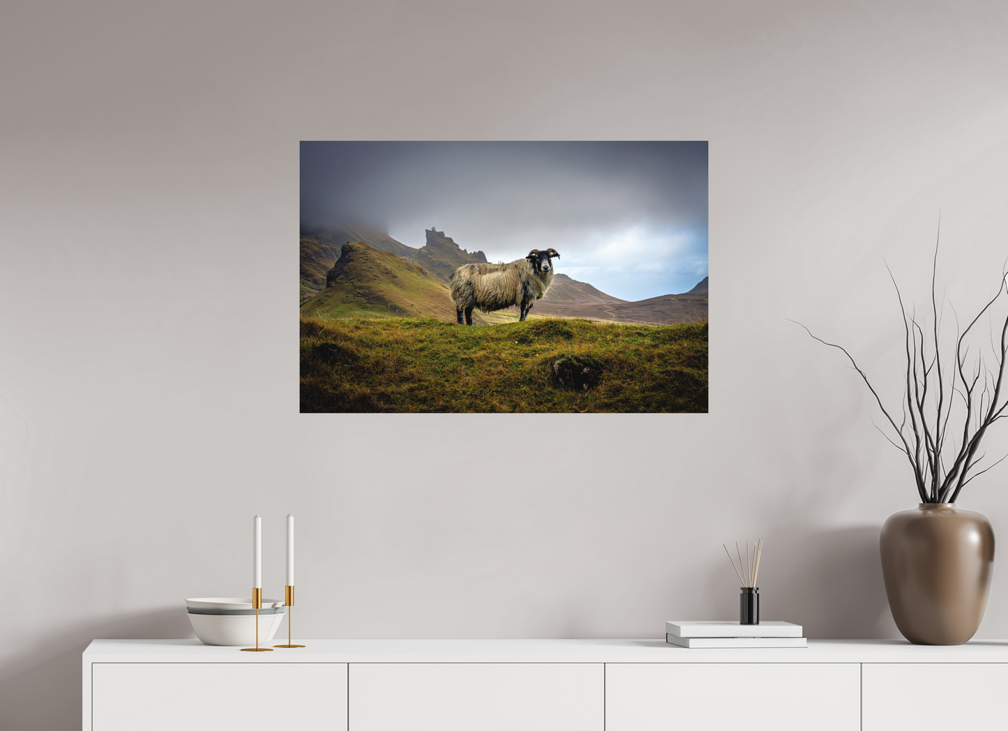 90 x 60 cm, Hahnemühle Photo Rag Bright White Schottisches Hochlandschaf“