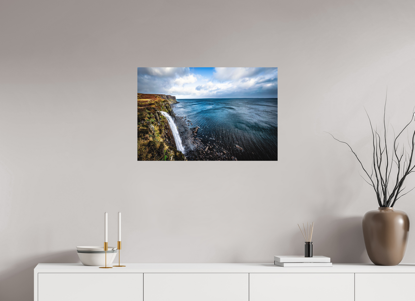 75 x 50 cm, Hahnemühle Photo Rag Bright White Kilt Rock Falls – Kraft der Küste