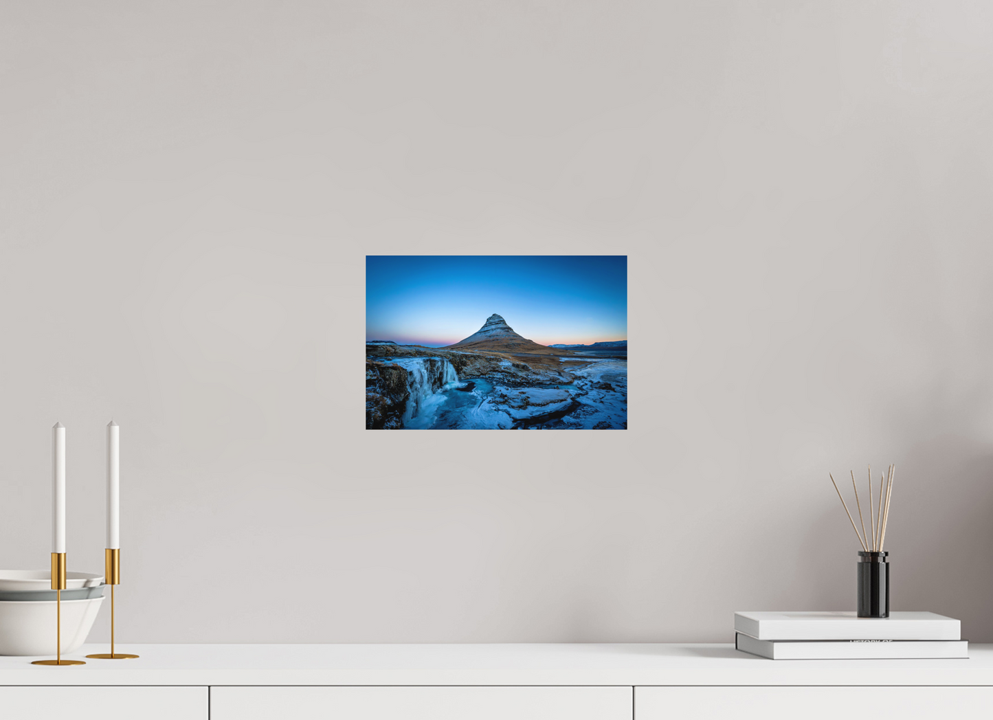 30 x 20 cm, Hahnemühle Photo Rag Bright White Kirkjufell im Eis – Halb gefrorene Winterstille