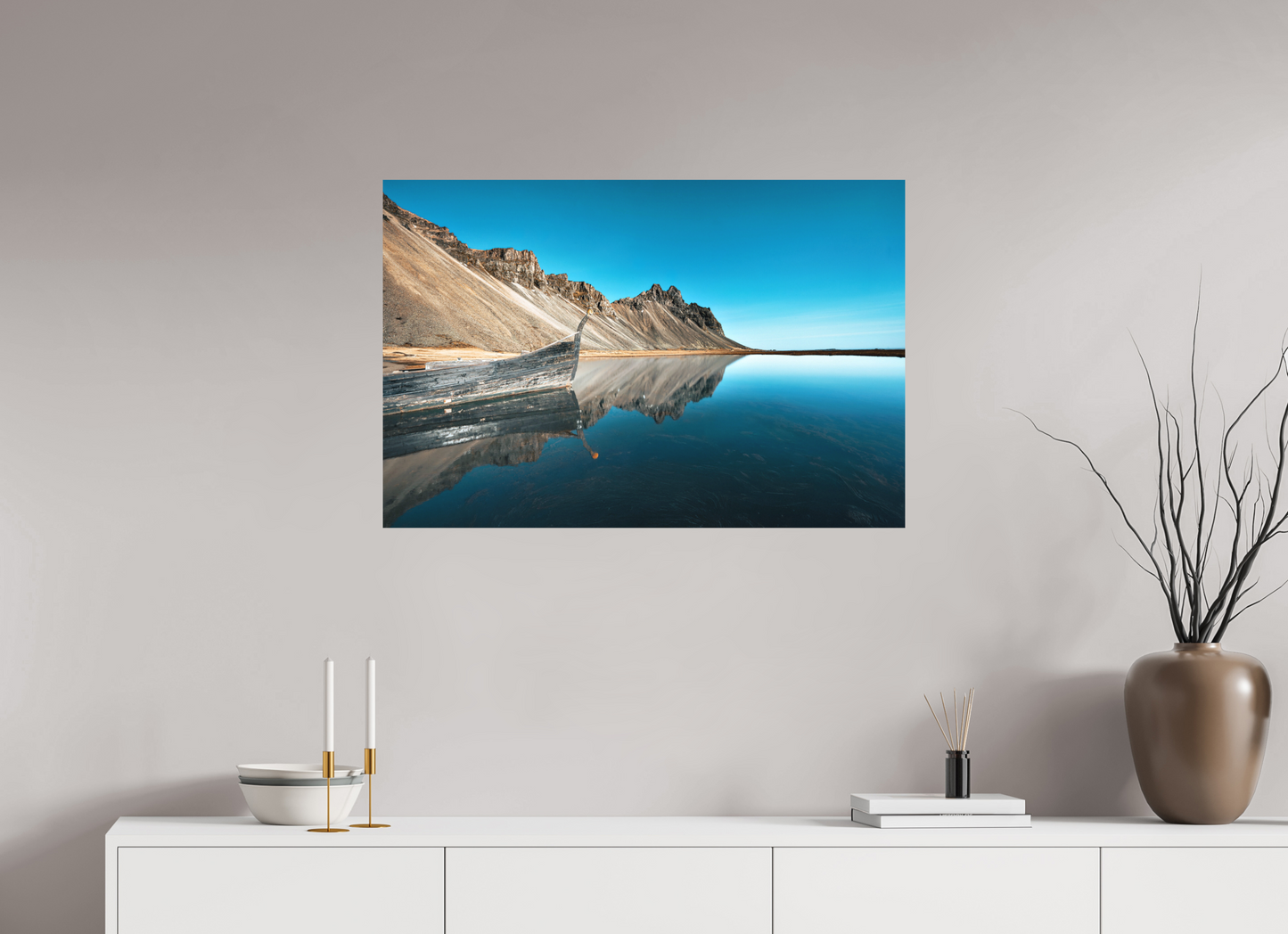 90 x 60 cm, Hahnemühle Photo Rag Bright White Spiegelung im perfekten Morgenlicht