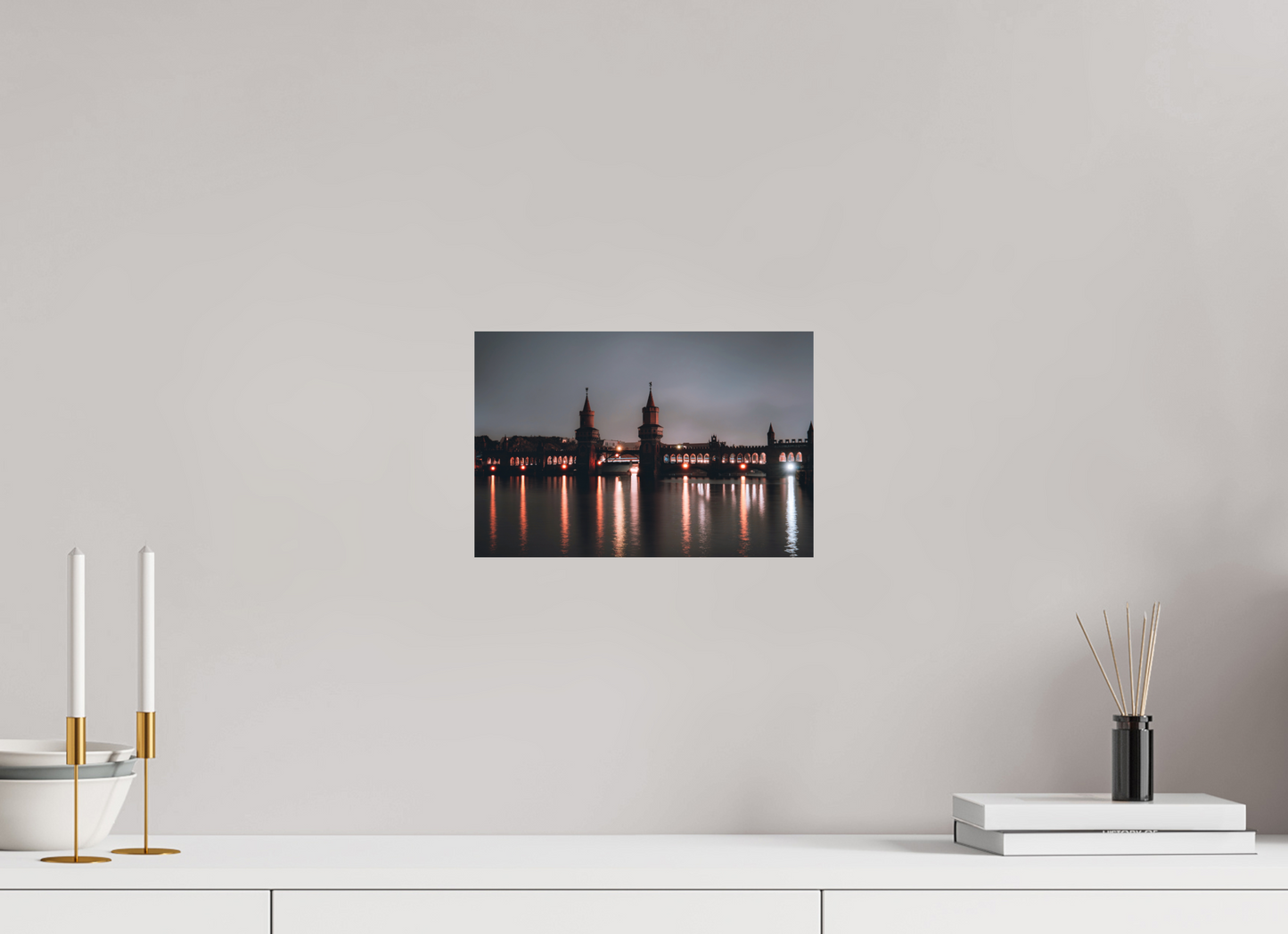 30 x 20 cm, Hahnemühle Photo Rag Bright White Oberbaumbrücke – Berlin bei Nacht