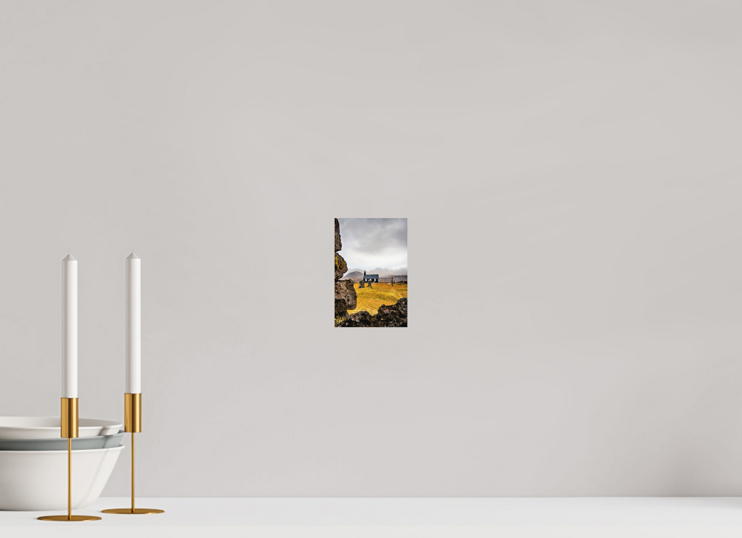 10 x 15 cm, Hahnemühle Photo Rag Bright White Búðakirkja – Schwarze Kirche im Nebel