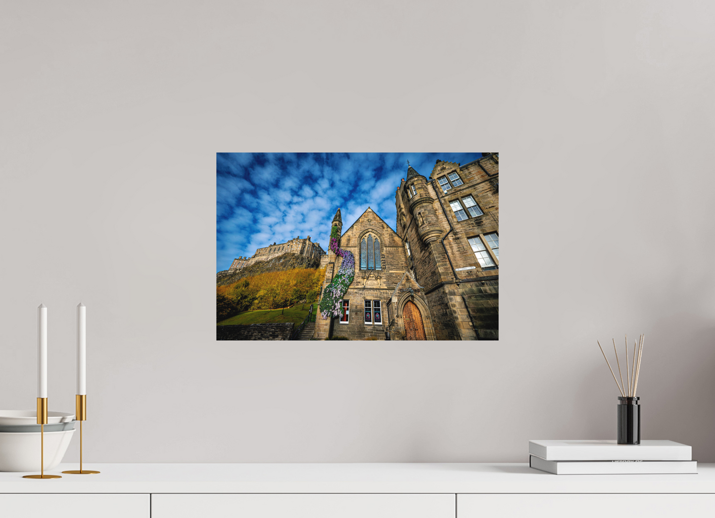 45 x 30 cm, Hahnemühle Photo Rag Bright White Blütenpfad nach Edinburgh Castle
