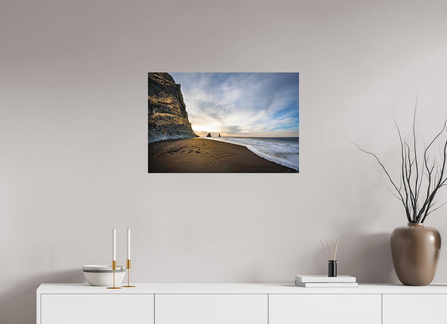 75 x 50 cm, Hahnemühle Photo Rag Bright White Reynisfjara – Golden Hour