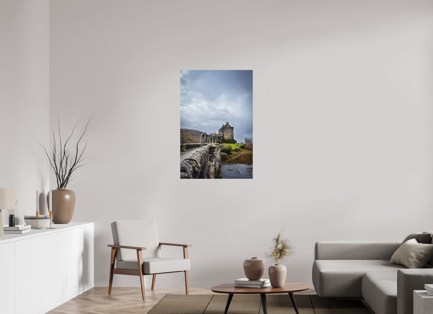 70 x 105 cm, Hahnemühle Photo Rag Bright White Eilean Donan im Sturmlicht