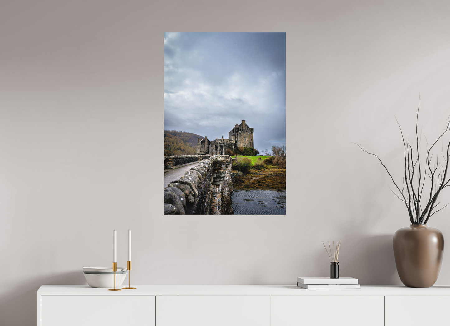 60 x 90 cm, Hahnemühle Photo Rag Bright White Eilean Donan im Sturmlicht