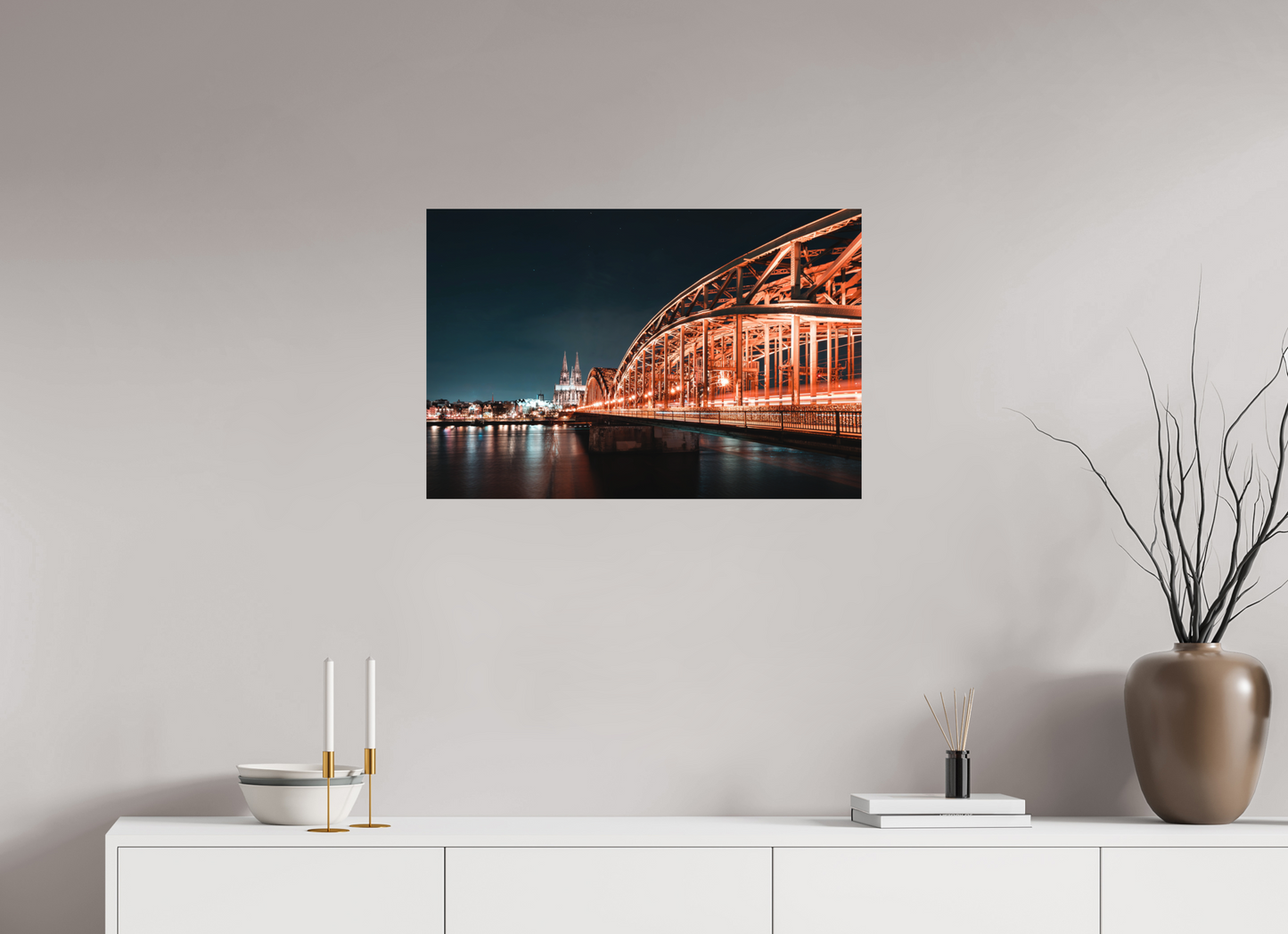75 x 50 cm, Hahnemühle Photo Rag Bright White Köln bei Nacht
