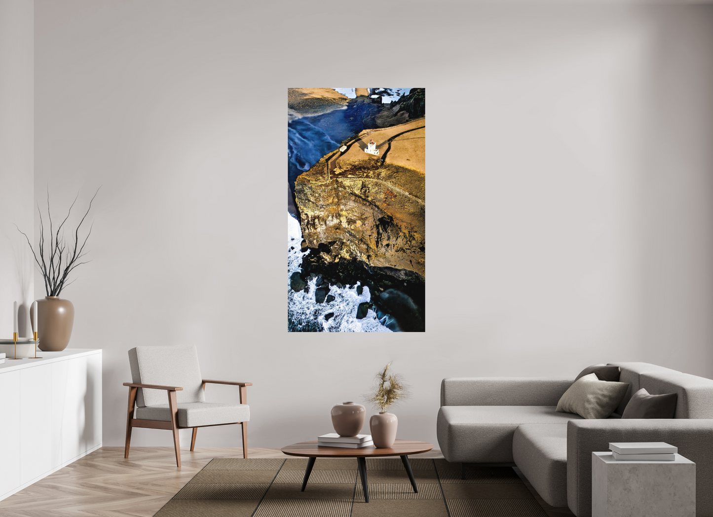 99 x 176 cm, Hahnemühle Photo Rag Bright White Dyrhólaey Leuchtturm – Wacht über der Klippe