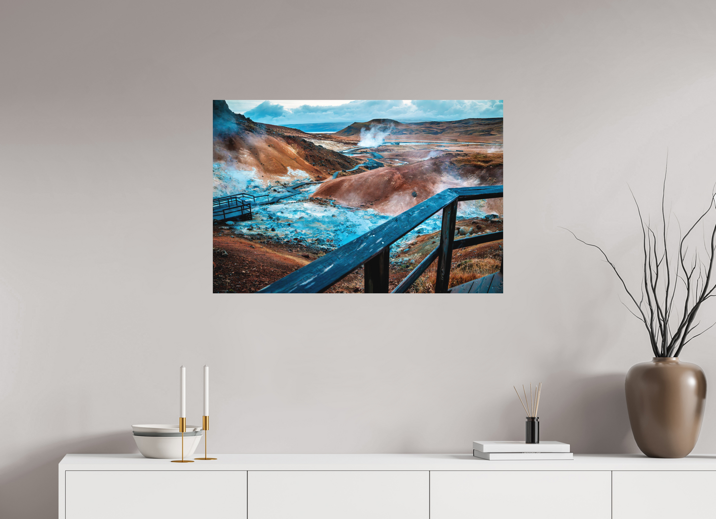 90 x 60 cm, Hahnemühle Photo Rag Bright White Geothermische Farbenpracht bei Krafla