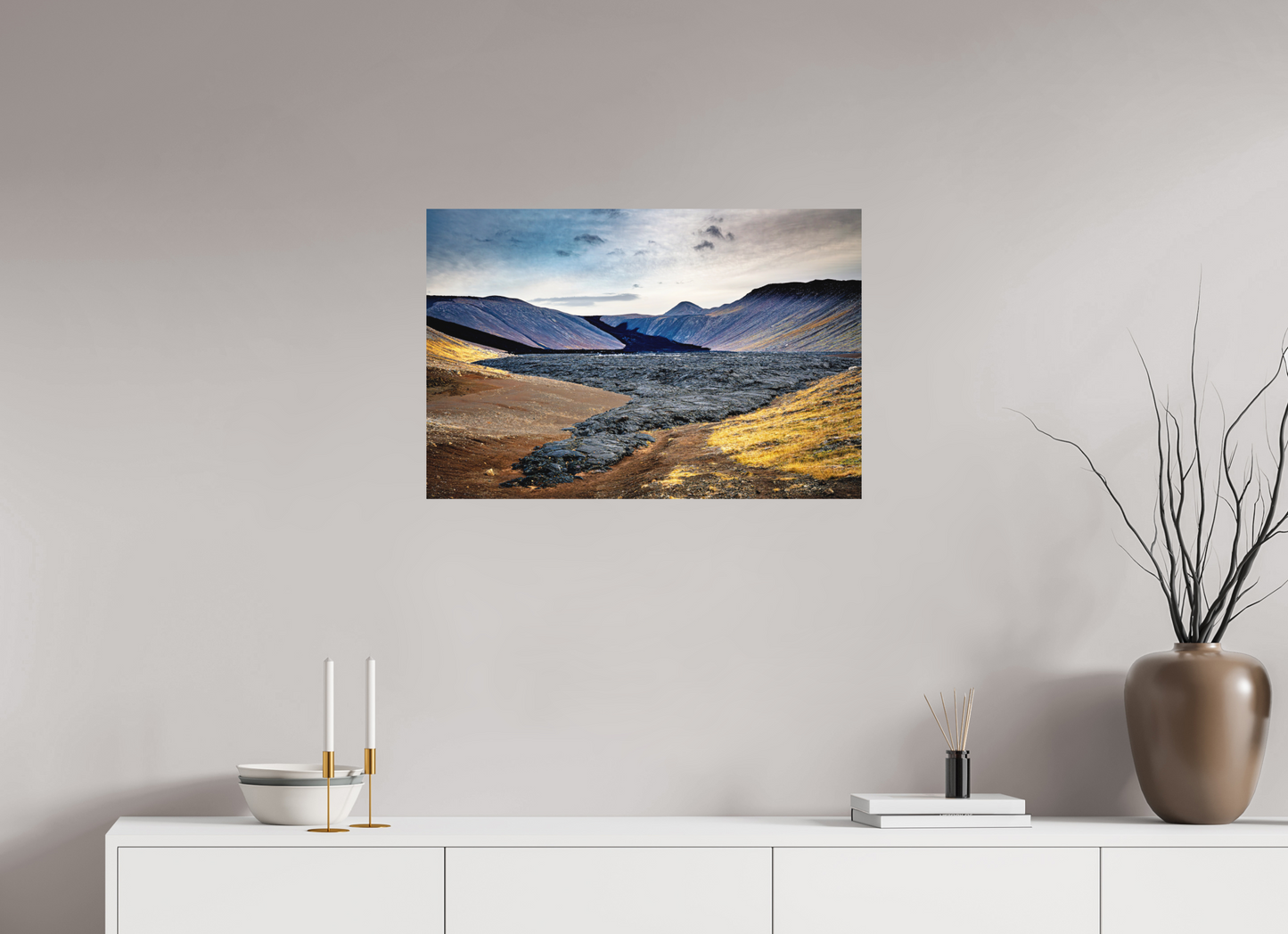 75 x 50 cm, Hahnemühle Photo Rag Bright White Lavastrom im Tal