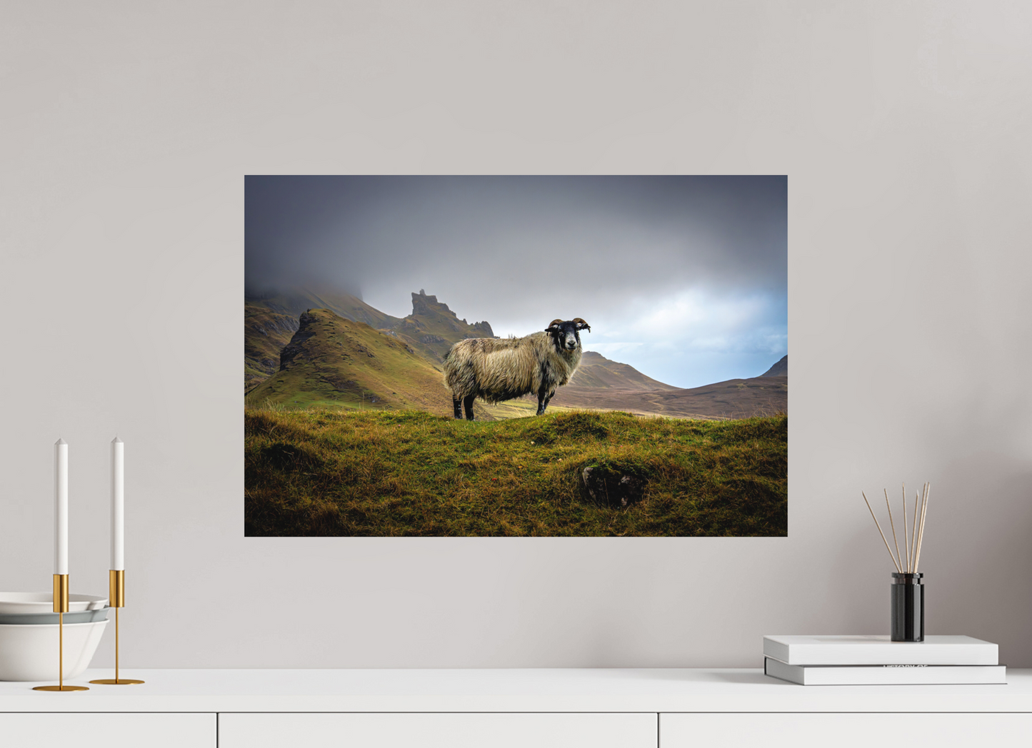 60 x 40 cm, Hahnemühle Photo Rag Bright White Schottisches Hochlandschaf“