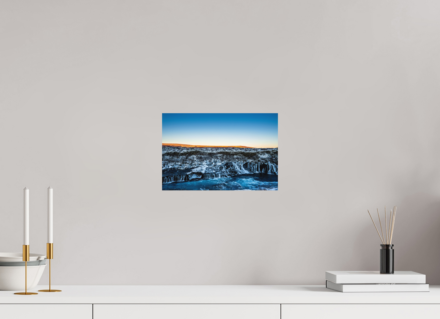 30 x 20 cm, Hahnemühle Photo Rag Bright White Hraunfossar im blauen Feuer