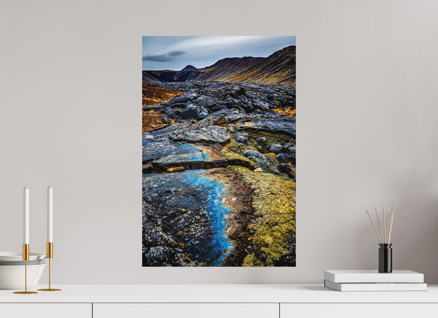 40 x 60 cm, Hahnemühle Photo Rag Bright White Farbspuren im jungen Lavastrom