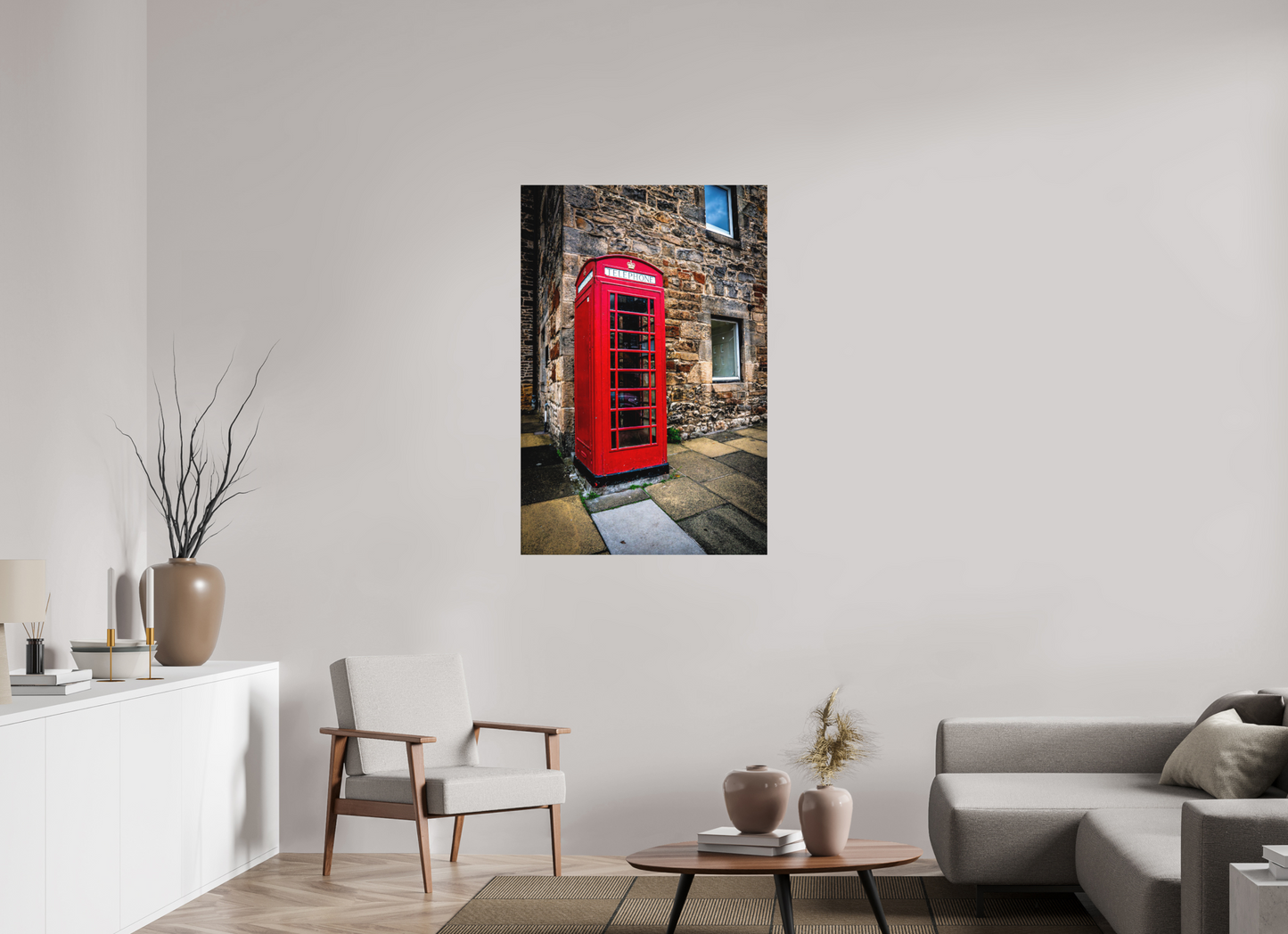 80 x 120 cm, Hahnemühle Photo Rag Bright White Red Phonebox in Edinburgh