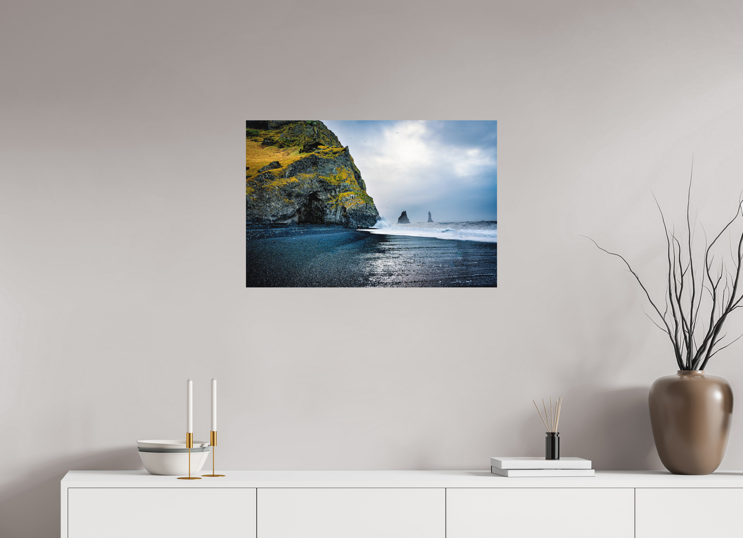 75 x 50 cm, Hahnemühle Photo Rag Bright White Reynisfjara – Schwarze Brandung